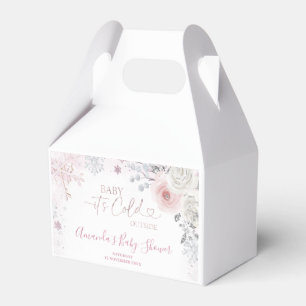 Winter-Pastell-Pink-Schneeflocken-Schlitten-Baby-P Geschenkschachtel