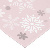 Winter Pastell Pink Snowflake Weihnachtssaison Großer Tischläufer (Ecke)