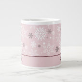 Winter Pastell Pink Snowflake Weihnachtssaison Jumbo-Tasse (Vorderseite)