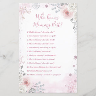 Winter-Pastellrosa-Schneeflocke - Wer kennt Mama a