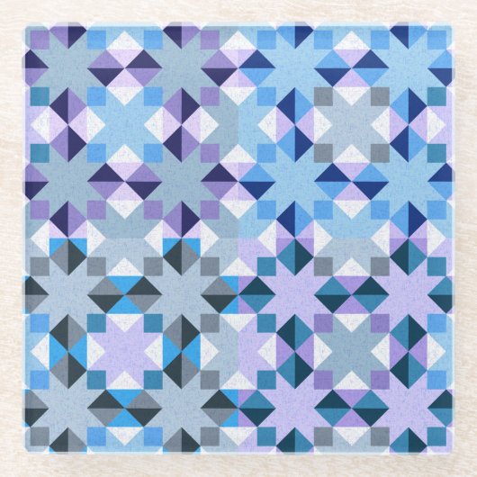 Winter-Patchwork-Star Glasuntersetzer (Vorderseite)