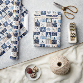 Winter Patchwork Weihnachtsgeschenkpapier Geschenkpapier