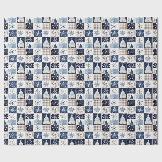 Winter Patchwork Weihnachtsgeschenkpapier Geschenkpapier (Flach)