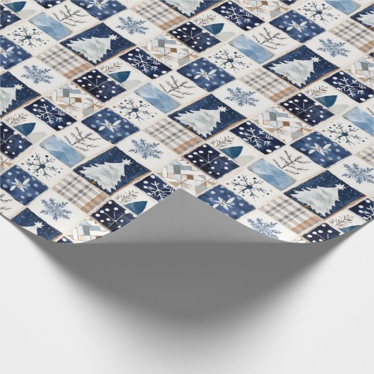 Winter Patchwork Weihnachtsgeschenkpapier Geschenkpapier (Ecke)