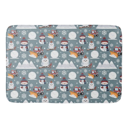 Winter Pattern Bath Mat Badematte (Vorderseite)