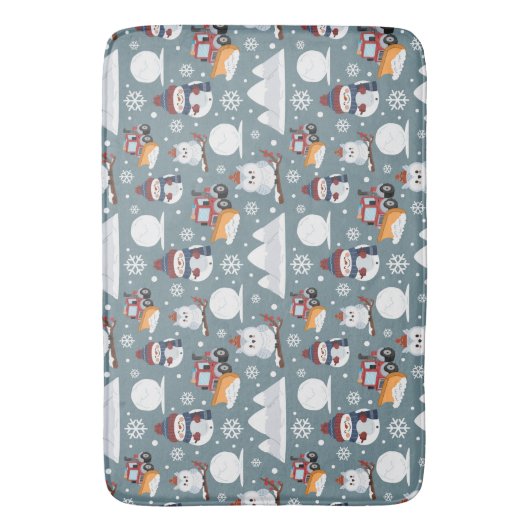 Winter Pattern Bath Mat Badematte (Vorderseite Vertikal)