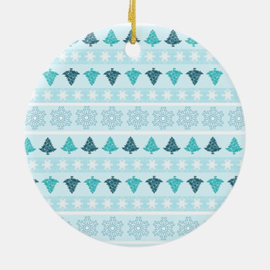 Winter Pattern Custom Foto Keramik Ornament (Hinten)