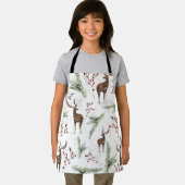 Winter Pattern Deer And Fir Needles Schürze (Insitu)