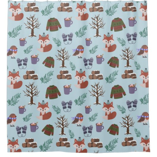 Winter Pattern Duschvorhang (Vorderseite)