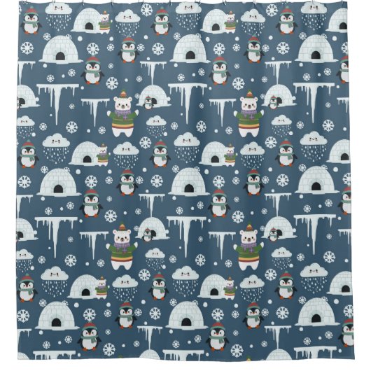 Winter Pattern Duschvorhang (Vorderseite)