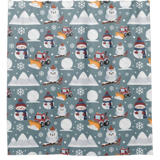 Winter Pattern Duschvorhang (Vorderseite)