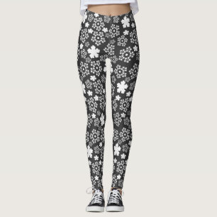 Winter Pattern für Rücken und Weiße Sterne und Sch Leggings