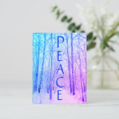WINTER PEACE LILA POSTCARD POSTKARTE (Stehend Vorderseite)