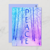 WINTER PEACE LILA POSTCARD POSTKARTE (Vorne/Hinten)