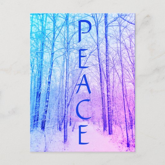 WINTER PEACE LILA POSTCARD POSTKARTE (Vorderseite)