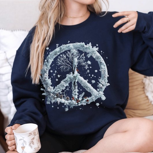 Winter Peace Sign Snowflake Sweatshirt