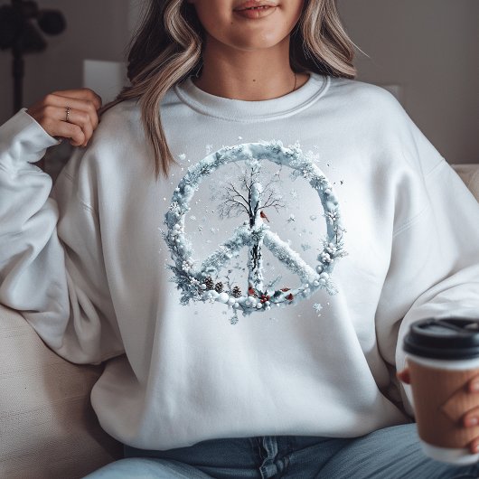 Winter Peace Sign Snowflake Sweatshirt