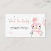 Winter Penguin Babydusche Begleitkarte (Vorderseite)