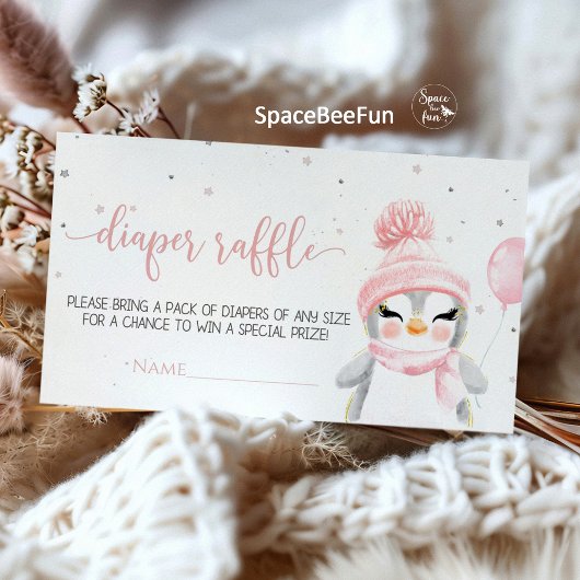 Winter Penguin Babydusche Begleitkarte