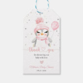 Winter Penguin Babydusche Geschenkanhänger (Vorderseite)