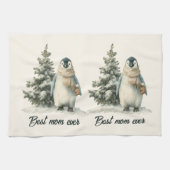 Winter Penguin “Best Mom Ever” Design Geschirrtuch (Horizontal)