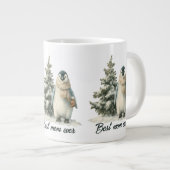 Winter Penguin “Best Mom Ever” Design Jumbo-Tasse (Vorderseite Rechts)