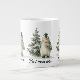 Winter Penguin “Best Mom Ever” Design Jumbo-Tasse