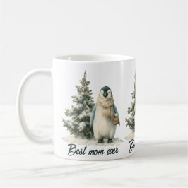 Winter Penguin “Best Mom Ever” Design Kaffeetasse