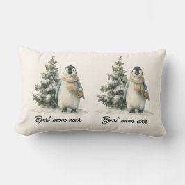 Winter Penguin “Best Mom Ever” Design Lendenkissen