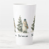 Winter Penguin “Best Mom Ever” Design Milchtasse (Vorderseite)