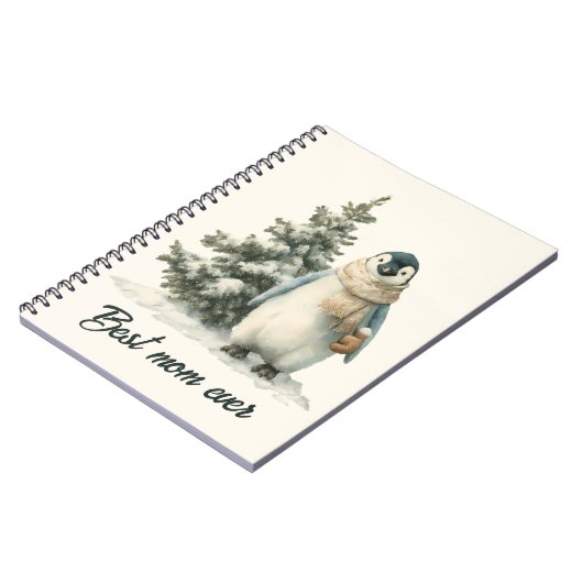 Winter Penguin “Best Mom Ever” Design Notizblock (Linke Seite)