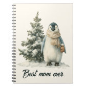 Winter Penguin “Best Mom Ever” Design Notizblock (Vorderseite)