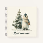 Winter Penguin “Best Mom Ever” Design Notizblock (Vorderseite)