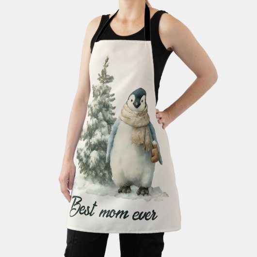 Winter Penguin “Best Mom Ever” Design Schürze (InSitu)