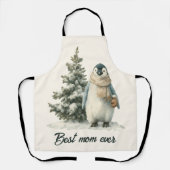 Winter Penguin “Best Mom Ever” Design Schürze (Vorderseite)