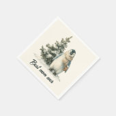 Winter Penguin “Best Mom Ever” Design Serviette (Ecke)