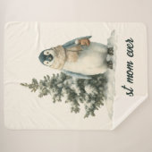 Winter Penguin “Best Mom Ever” Design Sherpadecke (Vorderseite (Horizontal))