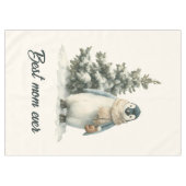Winter Penguin “Best Mom Ever” Design Tischdecke (Vorderseite (Horizontal))