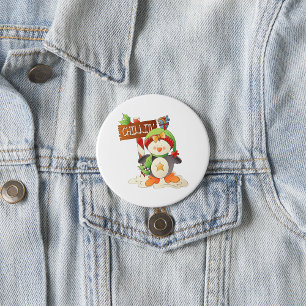 Winter Penguin & Bird Chillin Weihnachtsfeiertag Button