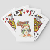 Winter Penguin & Bird Chillin Weihnachtsfeiertag Spielkarten (Rückseite)