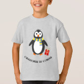 Winter penguin cute playful christmas customize T-Shirt (Vorderseite)