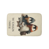 Winter Penguin Family Personalized Design Badematte (Vorderseite)