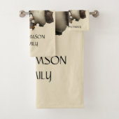 Winter Penguin Family Personalized Design Badhandtuch Set (Insitu)