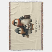 Winter Penguin Family Personalized Design Decke (Vorderseite Vertikal)