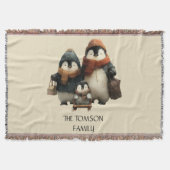 Winter Penguin Family Personalized Design Decke (Vorderseite)