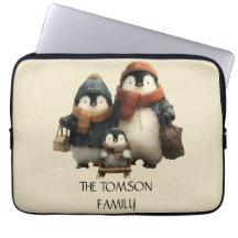 Winter Penguin Family Personalized Design