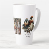 Winter Penguin Family Personalized Design Milchtasse (Rechte Ecke)