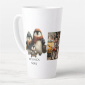 Winter Penguin Family Personalized Design Milchtasse (Linke Ecke)