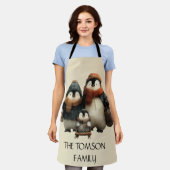 Winter Penguin Family Personalized Design Schürze (Getragen)