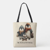 Winter Penguin Family Personalized Design Tasche (Rückseite)